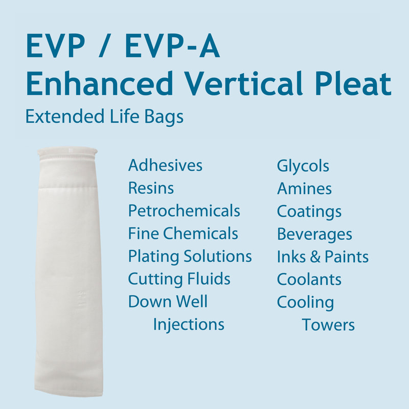 Filter, liquid filtration, cartridges, Strainrite, filter bag, evp, evp-a, absolute-rated, nominally rated, enhanced vertical pleat