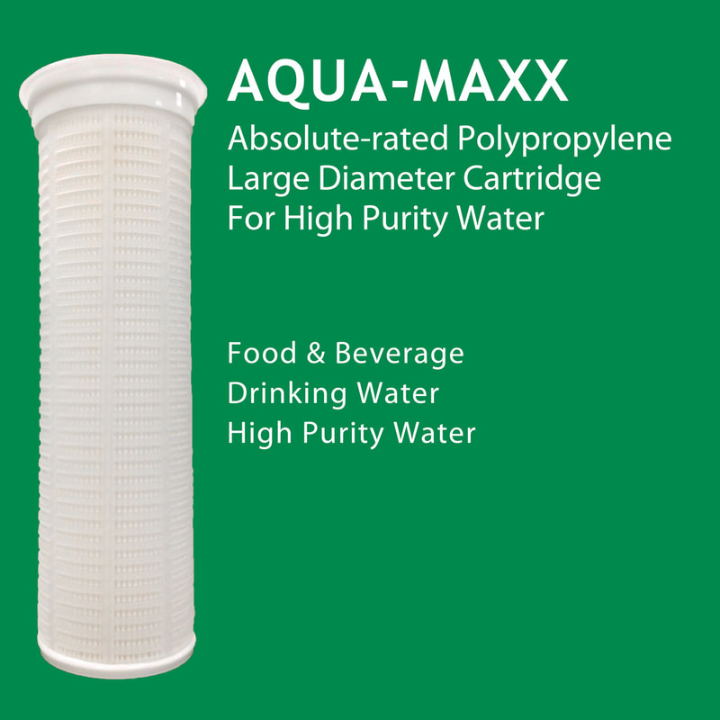 Filter, liquid filtration, Strainrite, madd maxx, hybrid element, large diameter cartridge, inside-out flow, aqua-maxx, aqmx, drinking water, polypropylene felt