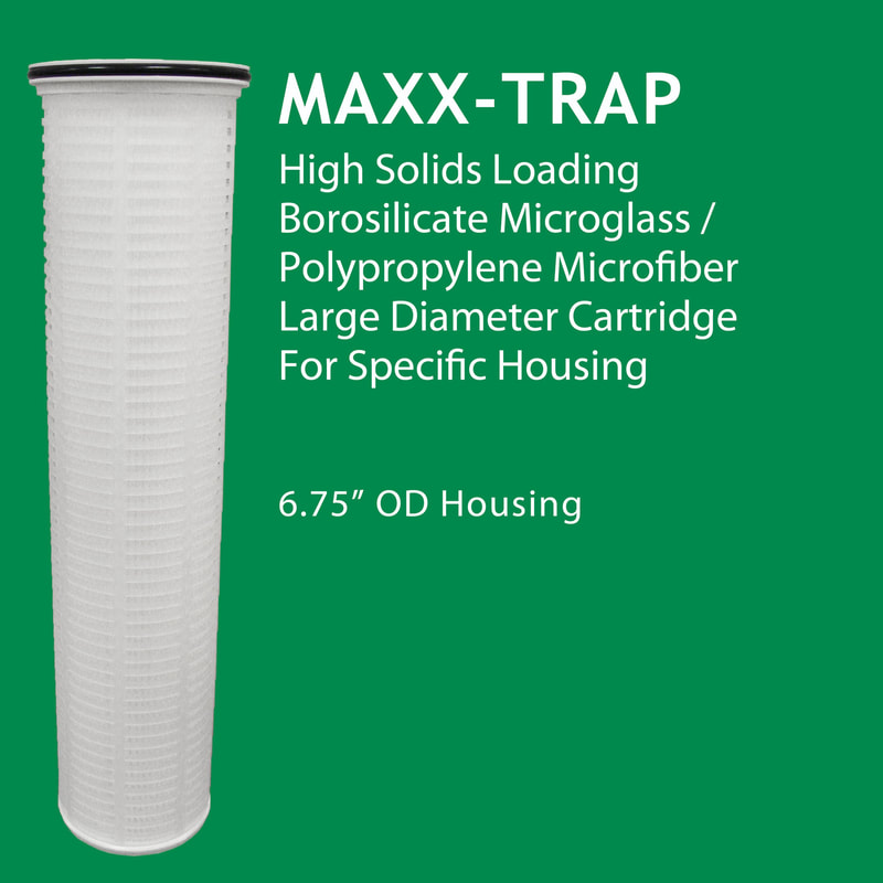 Filter, liquid filtration, Strainrite, madd maxx, hybrid element, large diameter cartridge, inside-out flow, mt, maxx-trap, 6.75 od, hsl, high solids loading, polypropylene, microglass