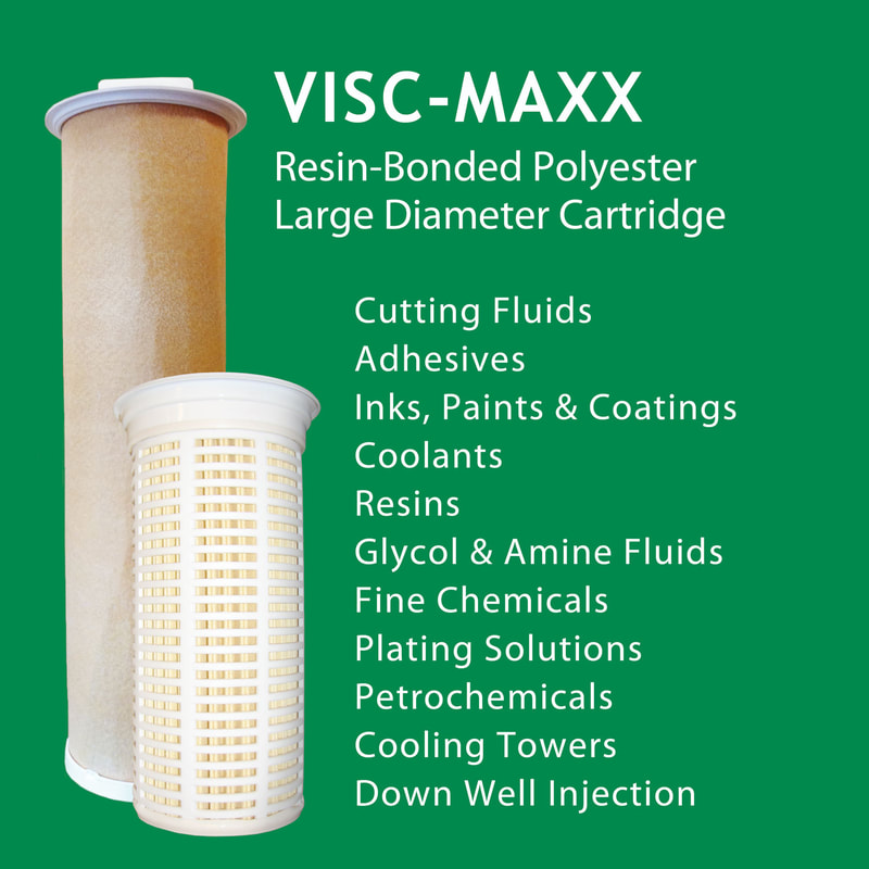 Filter, liquid filtration, Strainrite, madd maxx, hybrid element, large diameter cartridge, inside-out flow, resin-bonded, polyester felt, visc-maxx, vscmx